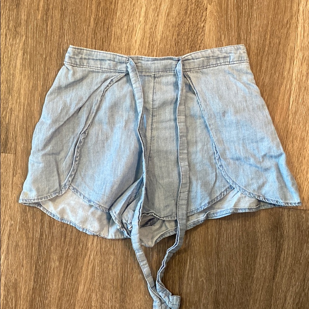 Hollister Blue Shorts with Tie-Front